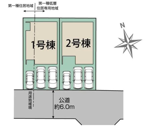 豊田市志賀町高洞全2棟1号棟 新築戸建て(区画図)
