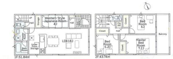 高浜市神明町全2棟2号棟 新築戸建て(間取り)