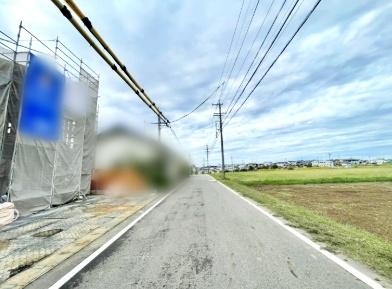 豊田市渡刈町下細畔全2棟2号棟 新築戸建て(前面道路含む現地写真)
