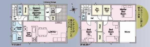 東郷町和合全3棟3号棟 新築戸建て(間取り)