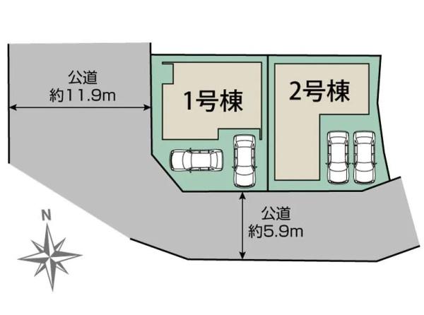岡崎市若松町大廻全2棟1号棟　新築戸建て