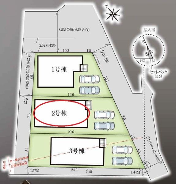 岡崎市矢作町　新築戸建て　全3棟　2号棟