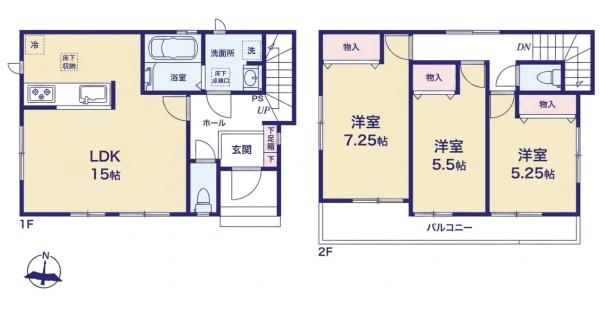 岡崎市本宿茜　全1棟A号棟　新築戸建て
