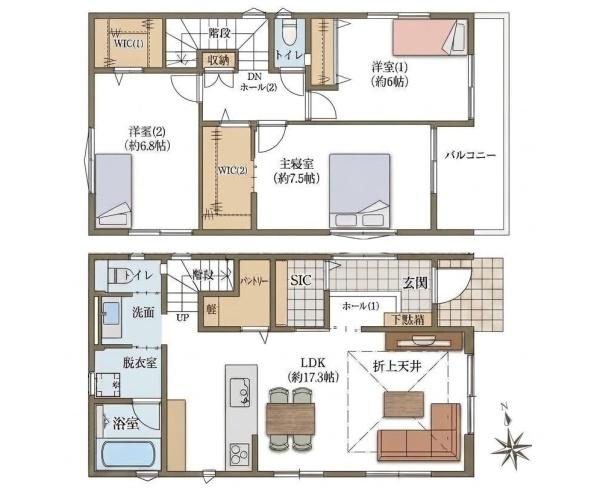 大府市若草町全7棟5号棟　新築戸建て