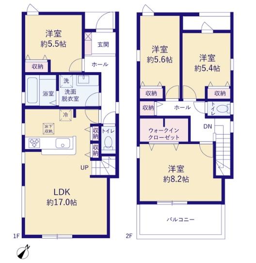 岡崎市宇頭町全2棟2号棟　新築戸建