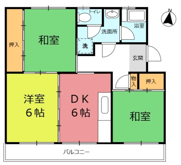 笹川公団102棟(間取り)