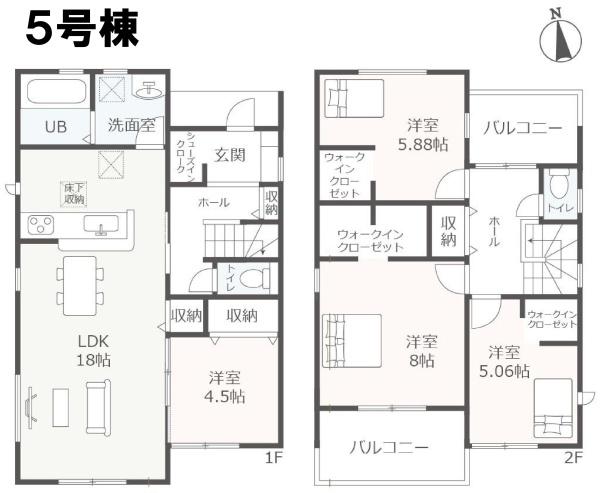 愛西市諸桑町郷城　5号棟　新築一戸建て