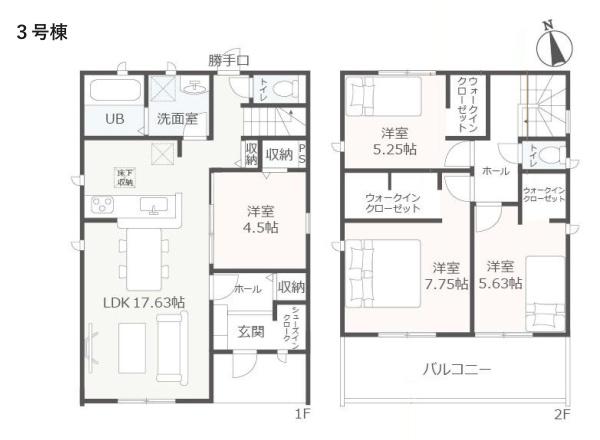 弥富市鯏浦町　３号棟　新築一戸建て