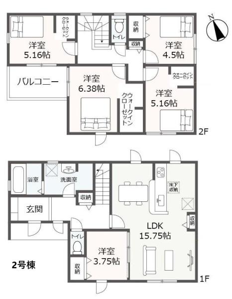 津島市喜楽町　２号棟　新築一戸建て