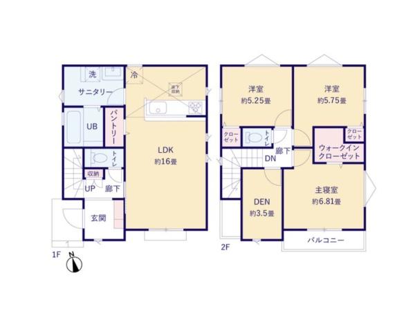 多摩市貝取 1号棟(間取り)