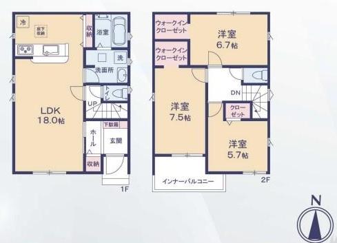 豊橋市瓜郷町23ー1期新築戸建(全７棟)５号棟リナージュ