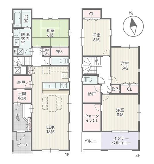 豊橋市牛川通三丁目　新築戸建（全３棟）２号棟