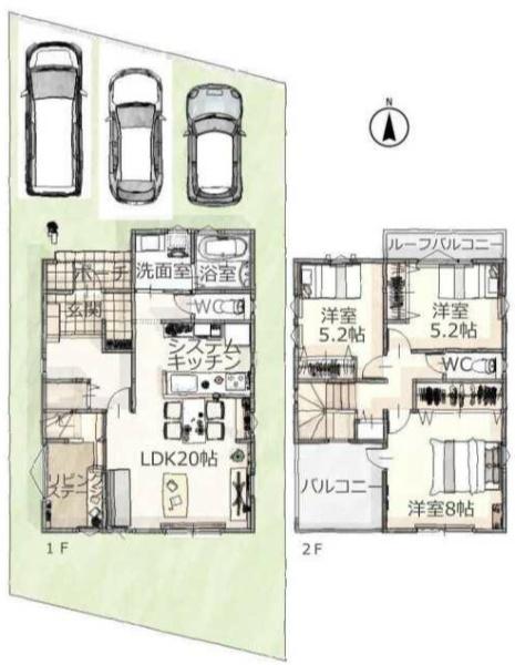 豊橋市東田町3期　新築戸建（全2棟）2号棟