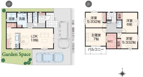 豊橋市花中町23ーP1新築戸建(全２棟)２号棟