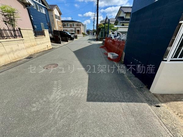 豊川市三蔵子町野河薮の中古一戸建て(前面道路含む現地写真)