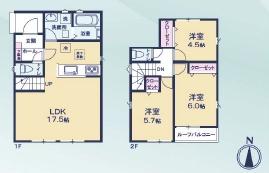 豊橋市多米中町2丁目 新築戸建(全7棟)6号棟(間取り)