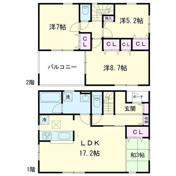豊橋市大清水町第1(全1棟)(間取り)
