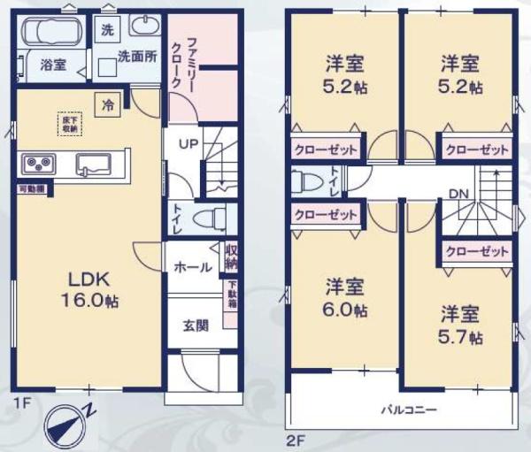 豊川市御津町広石第1期 新築戸建(全4棟)4号棟(間取り)