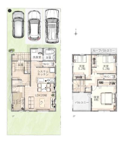 豊橋市馬見塚町　新築戸建（全4区画）２号棟