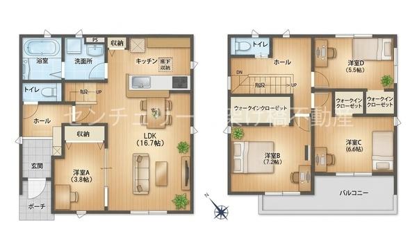 豊橋市王ヶ崎町５９期　新築戸建　(全２棟)１号棟