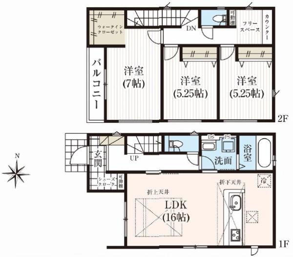 豊橋市三ノ輪町　新築戸建（全3棟）２号棟