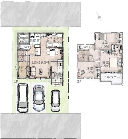 豊川市大木新町通三丁目　新築戸建（全２棟）２号棟