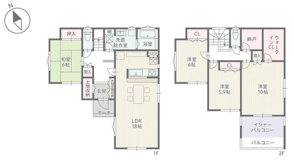 豊川市大木新町通一丁目１　新築戸建（全2棟）２号棟