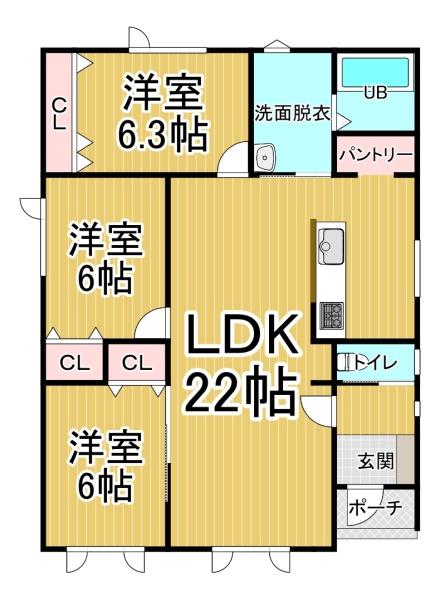 河東郡音更町緑陽台南区28-10　B棟