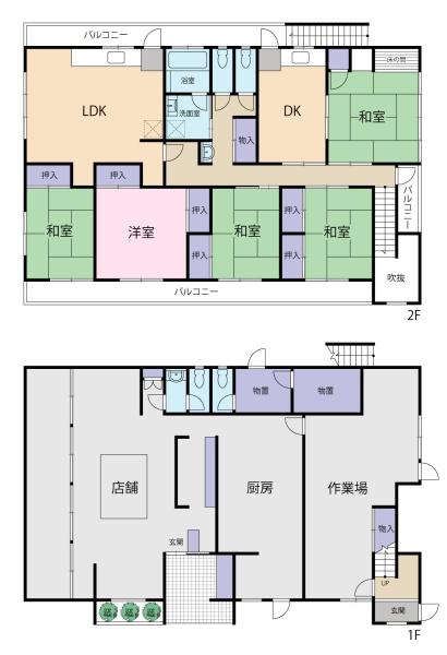 鳴門市撫養町大桑島字濘岩浜の店舗付住宅