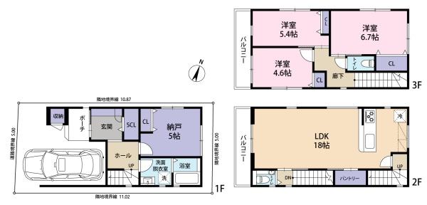 神戸市灘区神ノ木通３丁目の新築一戸建