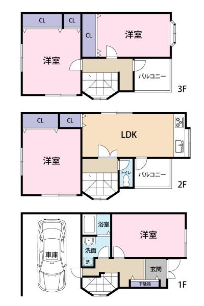 高槻市辻子3丁目（高槻市駅）3階建