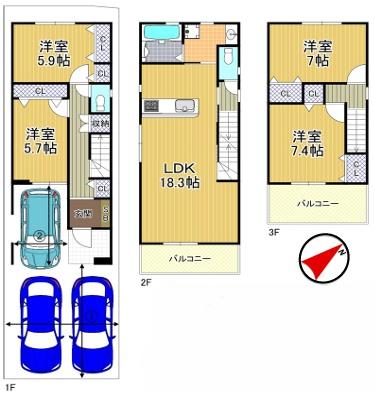大阪市淀川区三津屋中２丁目の中古一戸建