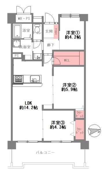 岸里コーポ　壱号棟