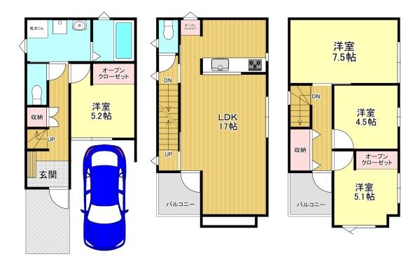 大阪市東淀川区上新庄３丁目の新築一戸建