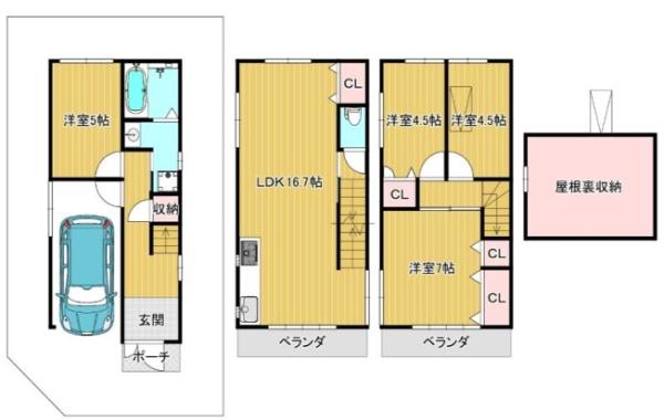 大阪市東淀川区下新庄４丁目の中古一戸建て