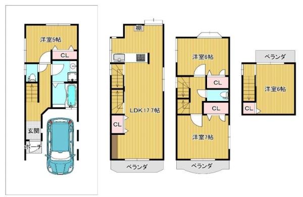 大阪市北区池田町の中古一戸建て