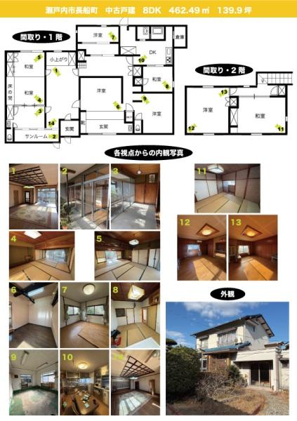 瀬戸内市　長船町　土師　(長船駅)２階建　8DK