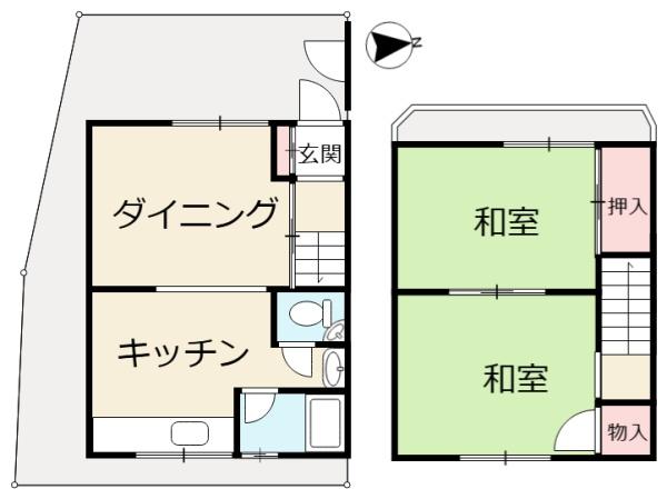 尼崎市東園田町6丁目の中古一戸建て(間取り)