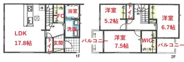 扶桑町　柏森寺裏　新築戸建　1号棟