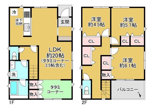 和泉市寺田町3丁目の新築一戸建(間取り)