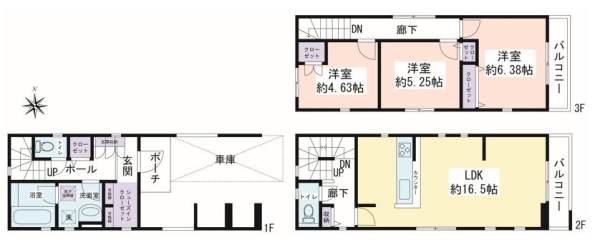 大和市柳橋5丁目　新築戸建　全2棟　1号棟