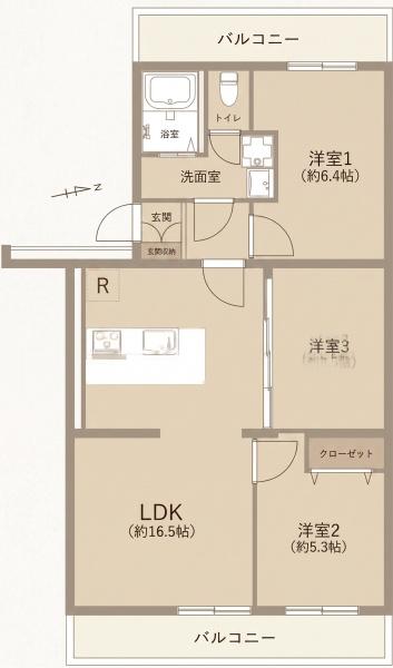 サンポール明大寺　１０２号室