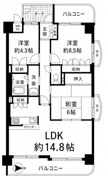 朝日プラザシティ南大和ノースウィングC棟