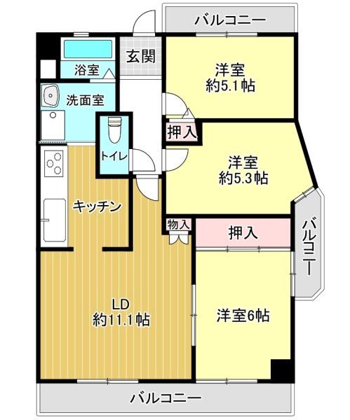 サエラ旭が丘506 中古マンション(間取り)