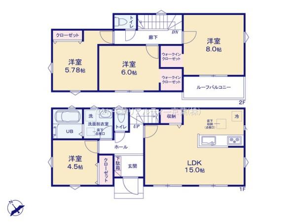 松戸市八ケ崎3丁目　1号棟　新築戸建