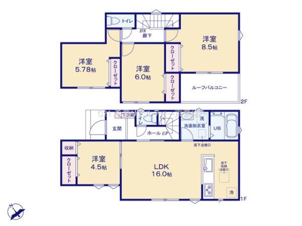 松戸市八ケ崎3丁目　2号棟　新築戸建