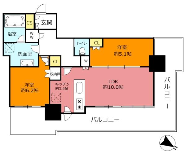 ベイシティタワーズ神戸WEST　9階