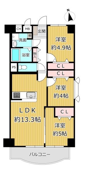八尾セントラルハイツ(間取り)