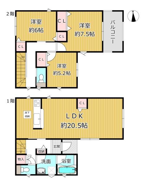 八尾市八尾木２丁目の新築一戸建