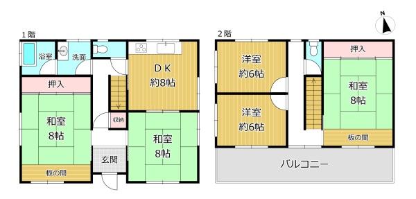 吉野郡大淀町大字下渕の中古一戸建て(間取り)
